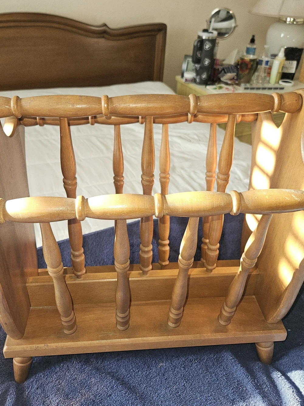 Classic Wooden Magazine Holder in Brown
